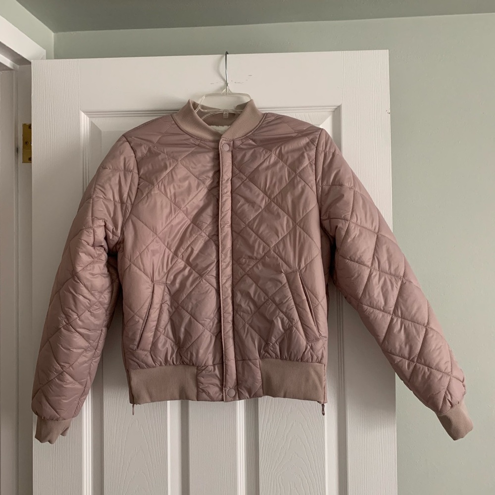 Quilted Pink Bomber Jacket New
